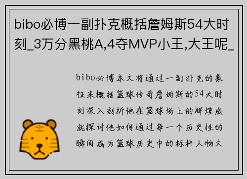 bibo必博一副扑克概括詹姆斯54大时刻_3万分黑桃A,4夺MVP小王,大王呢_ - 副本